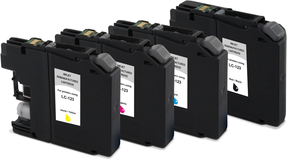 Multipack Brother LC123 (Black, Cyan, Magenta, Yellow). Originele inkt-cartridge, refurbished.-Nextsupplies